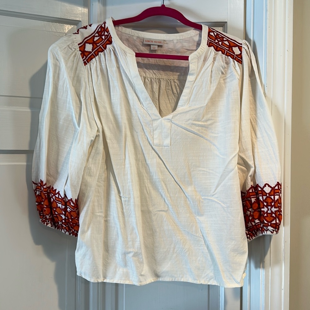 Knox Rose Tribal Print Flouncy Top